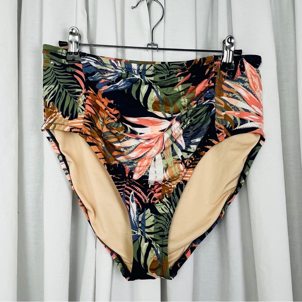 NWOT Garnet Hill Tropical High Waisted Swim Suit Bottoms